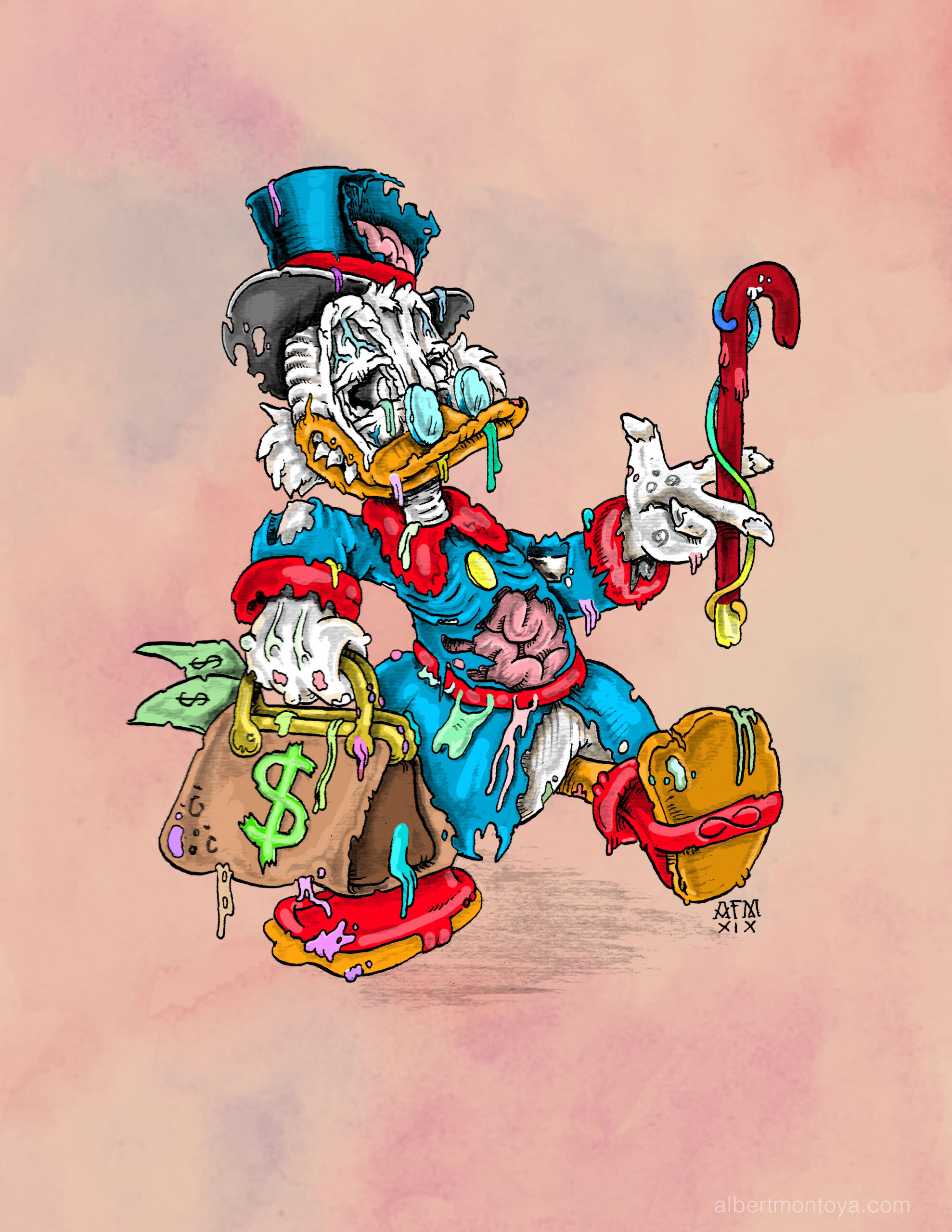 Mixed media illustration, 2019.