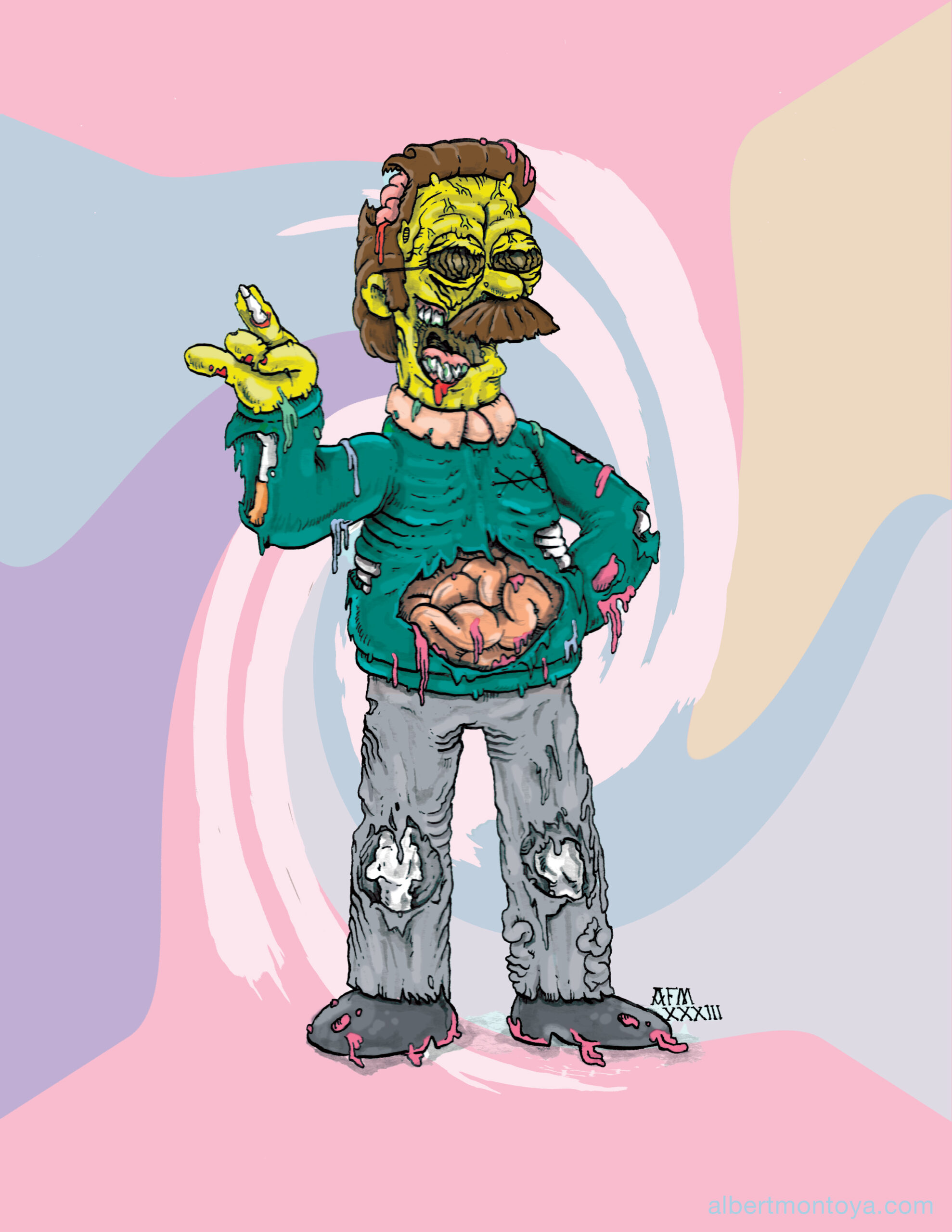 Mixed media illustration, 2023.